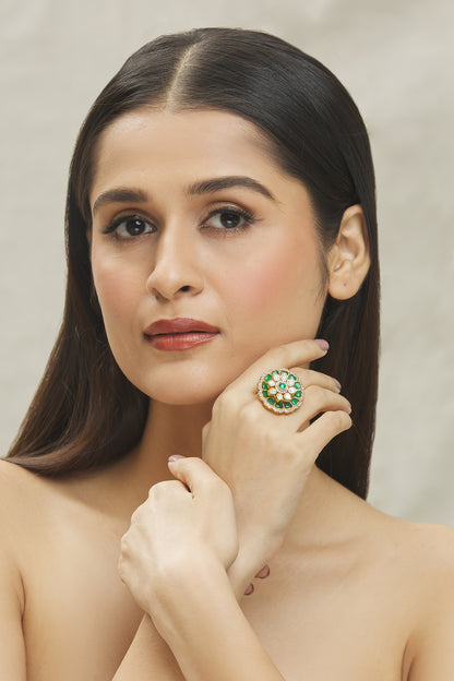 Kundan Polki Embellished Ring 