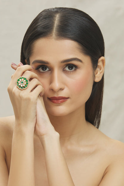 Kundan Polki Embellished Ring 