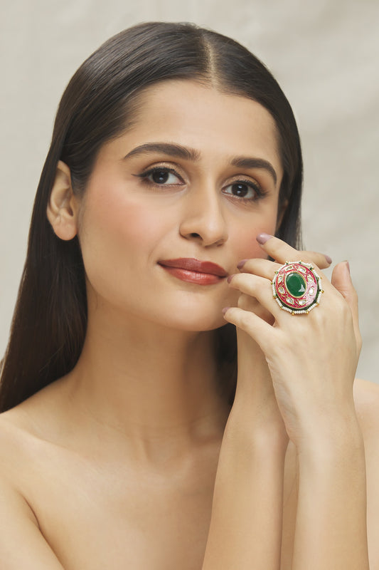 Kundan Polkis Embellished Ring 