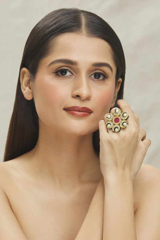 Semi-Precious Stones Embellished Ring 