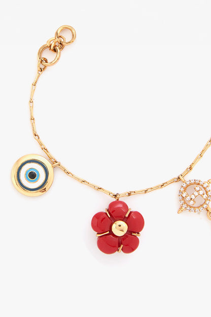 Bisou Love Embellished Initial Link Bracelet 