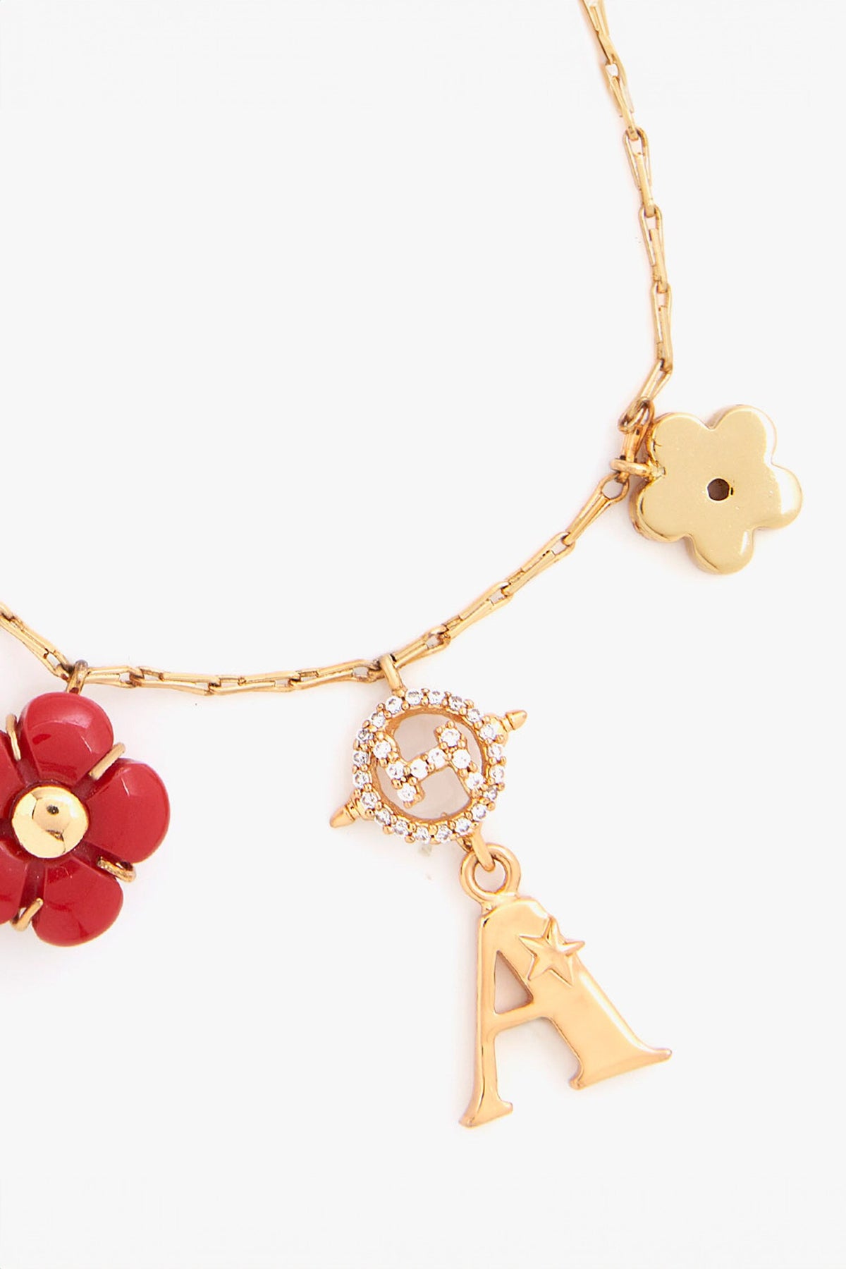 Bisou Love Embellished Initial Link Bracelet 