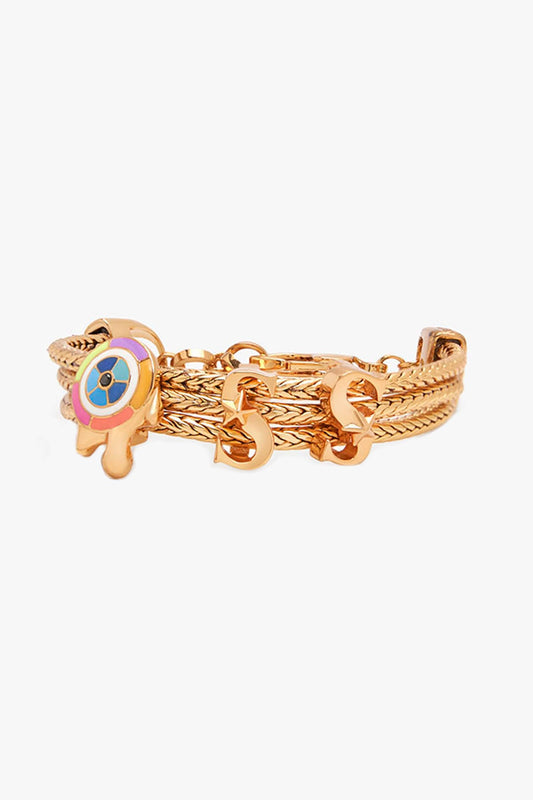 Love Links Evil Eye Enamelled Braided Bracelet 