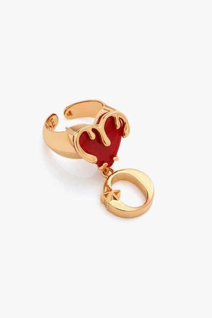 Bisou Love Links Initial Ring 