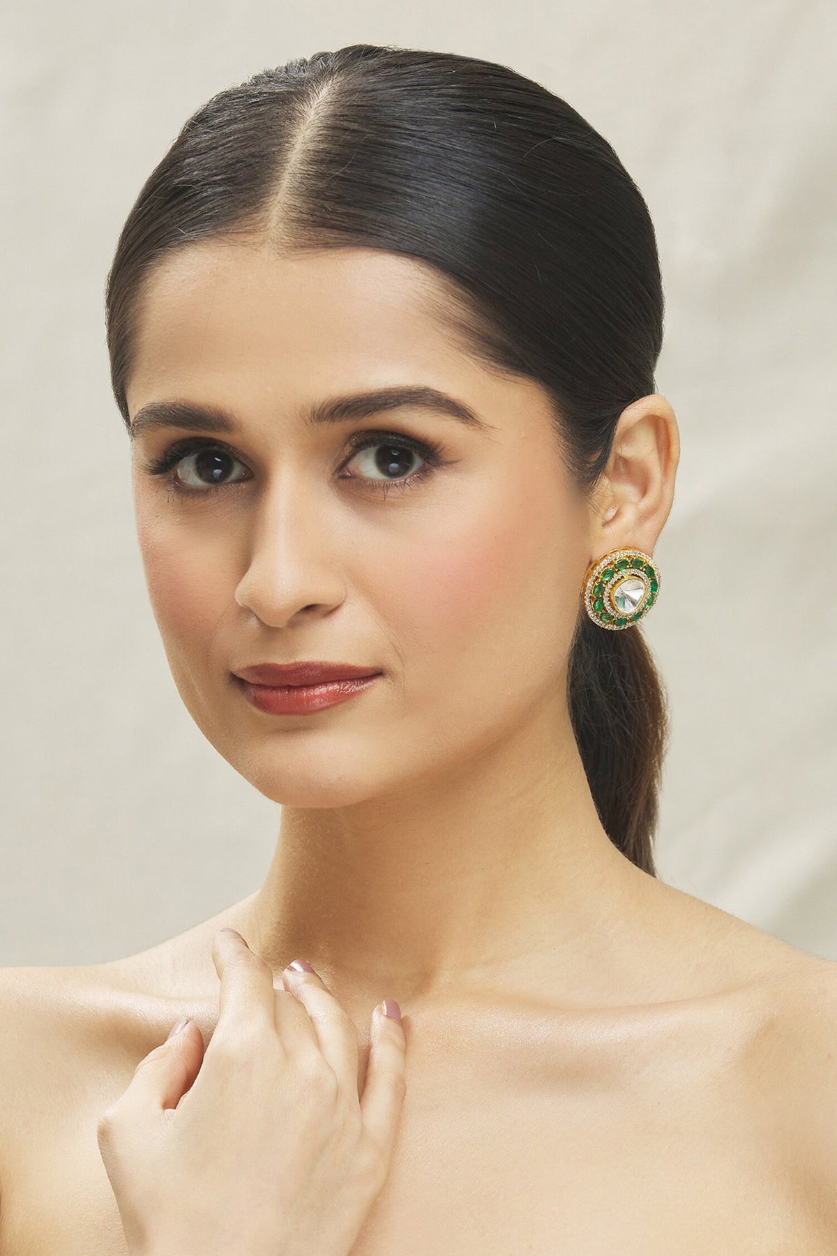 Embellished Circular Stud Earrings 