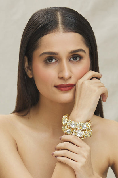 Polki Stone Embellished Bangles- Set of 2 