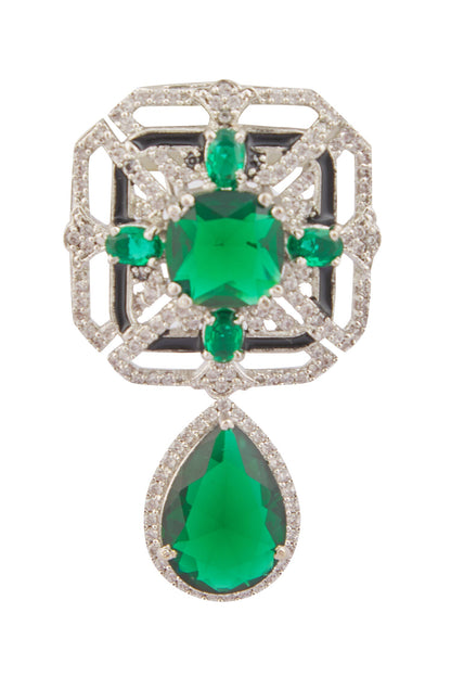 Zircon Embellished Pendant Necklace Set 