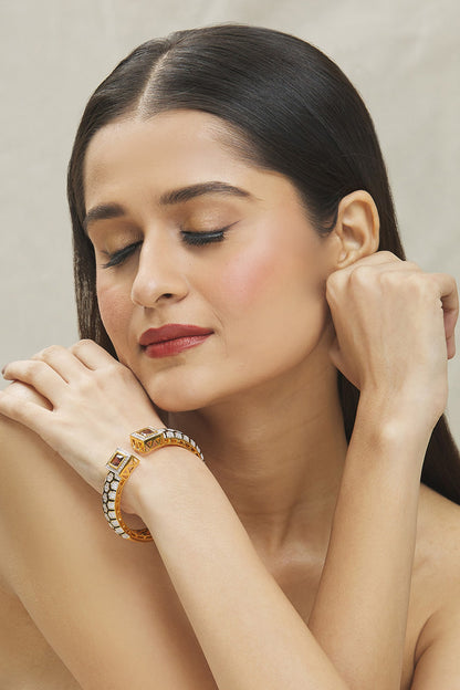 Kundan Studded Enamelled Kada 