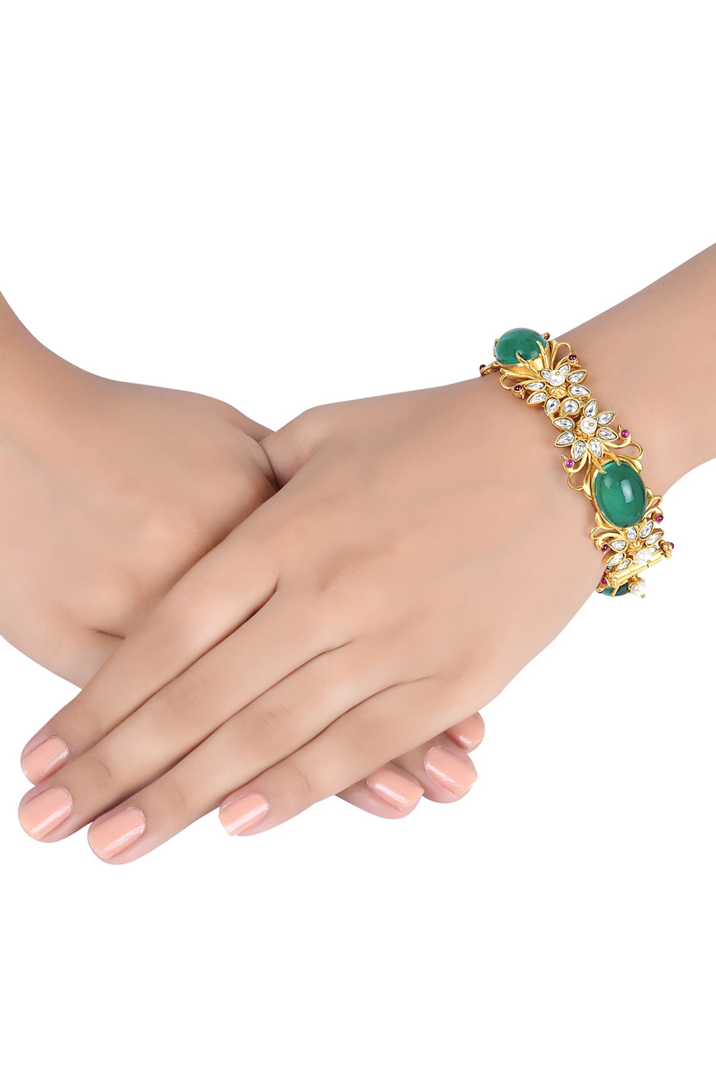 Ruhi Embellished Peacock Kada 