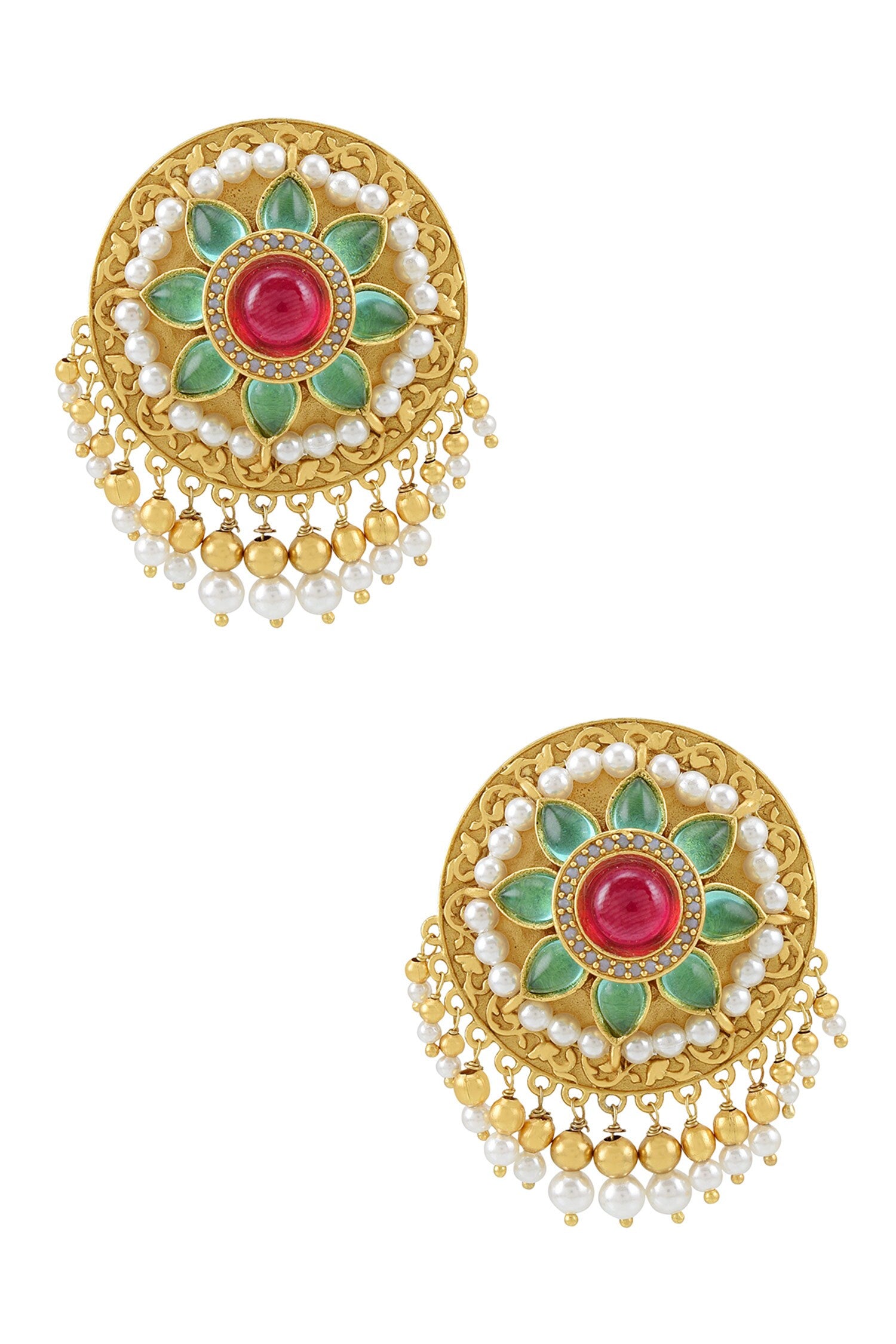 Adrija Embellished Floral Stud Earrings 
