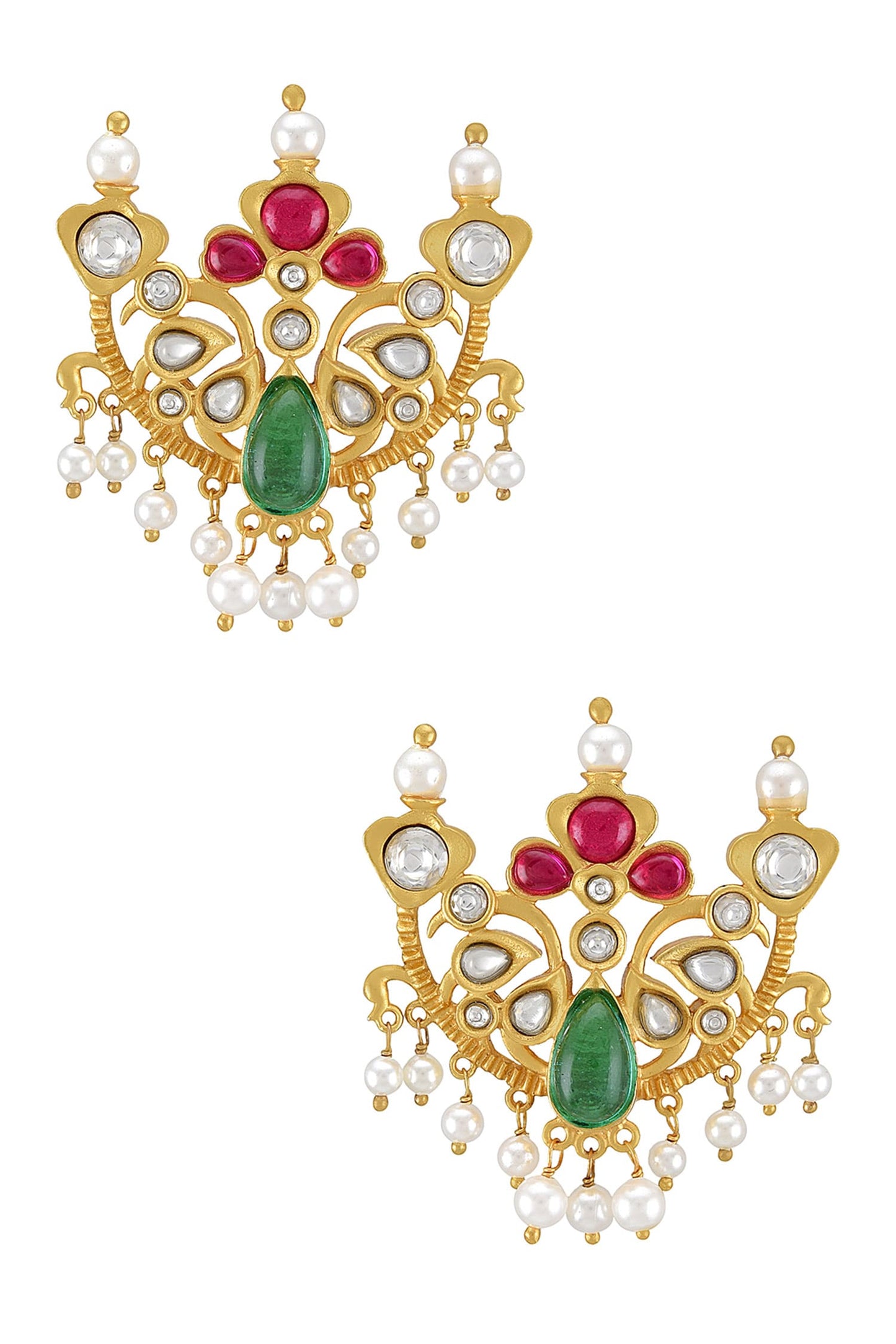 Nirvi Embellished Peacock Stud Earrings 