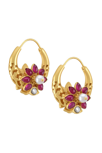 Vahini Embellished Reversible Chandbali Earrings 
