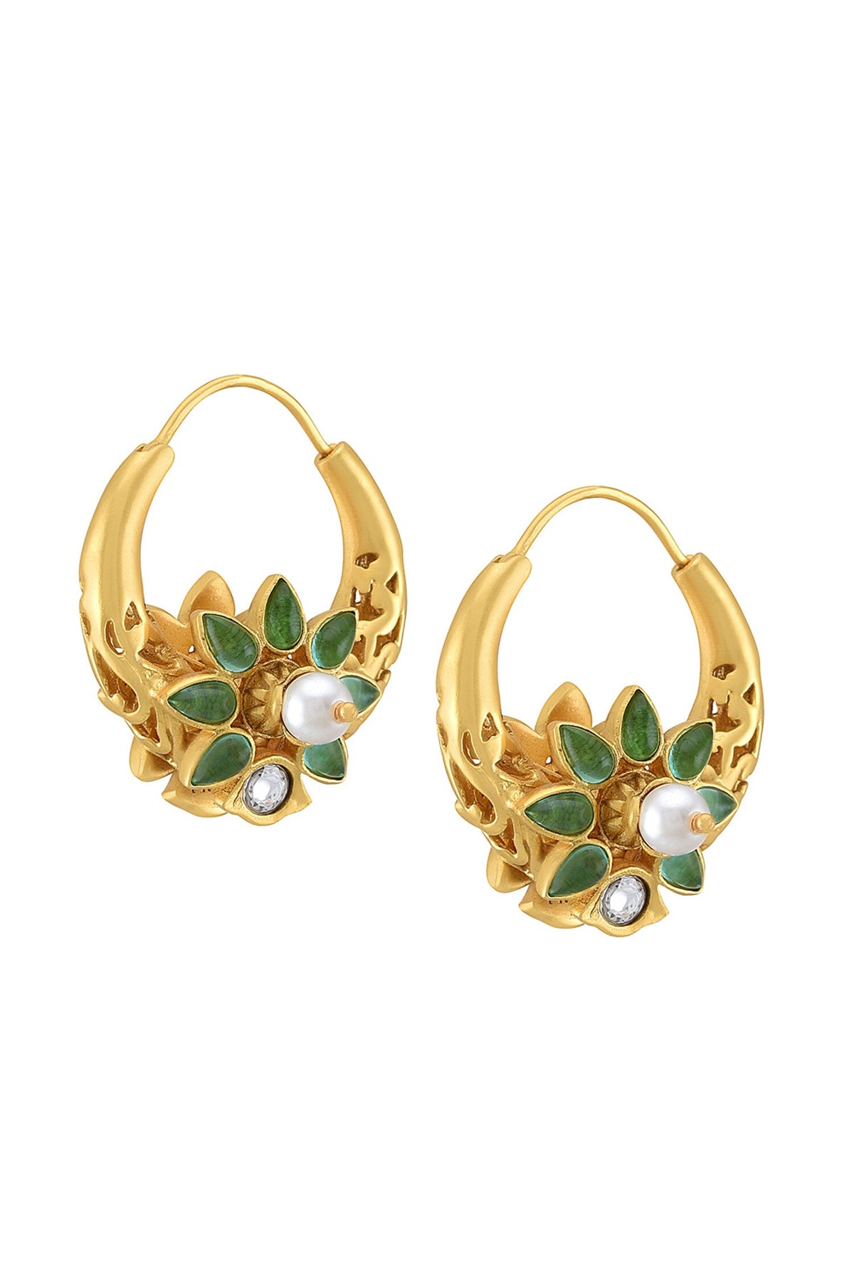 Vahini Embellished Reversible Chandbali Earrings 