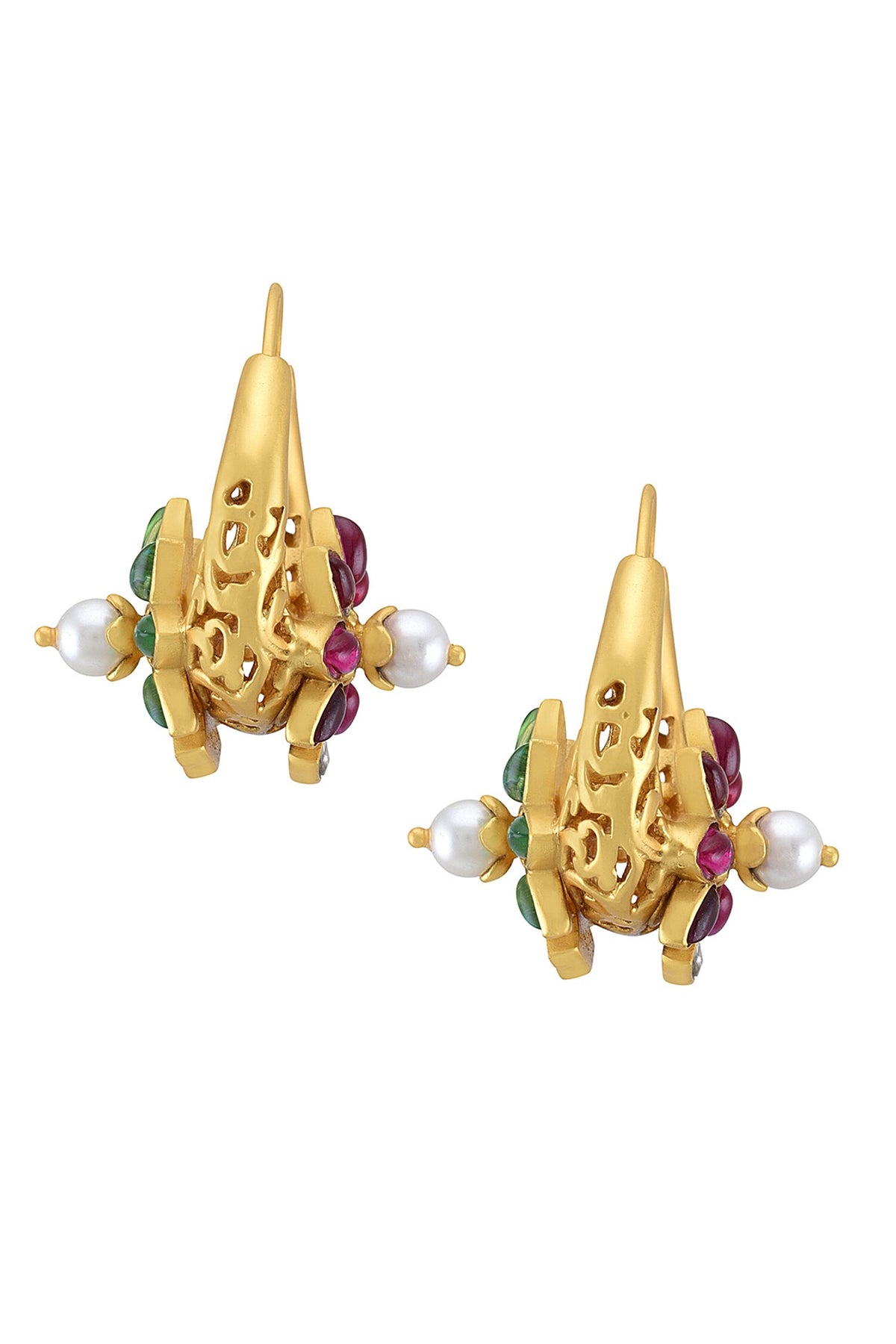 Vahini Embellished Reversible Chandbali Earrings 