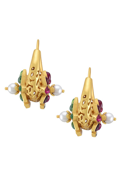 Vahini Embellished Reversible Chandbali Earrings 