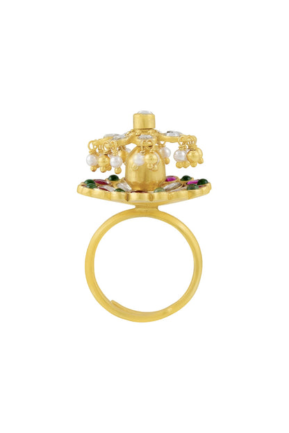 Nishika Embellished Floral Ring 