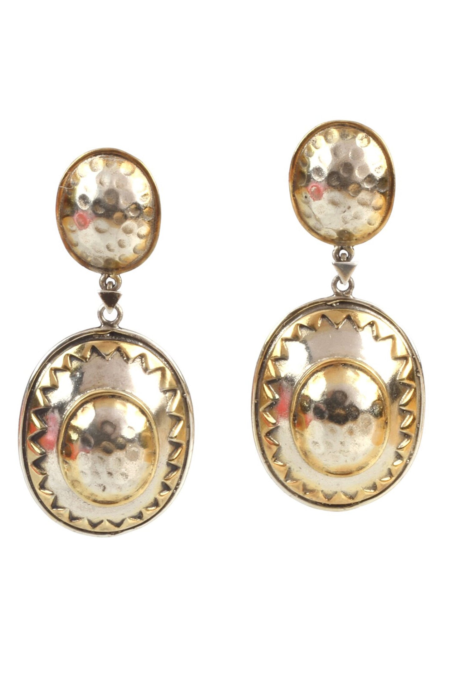 Oval Stark Hammered Earrings 