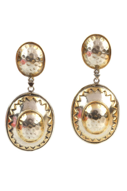 Oval Stark Hammered Earrings 