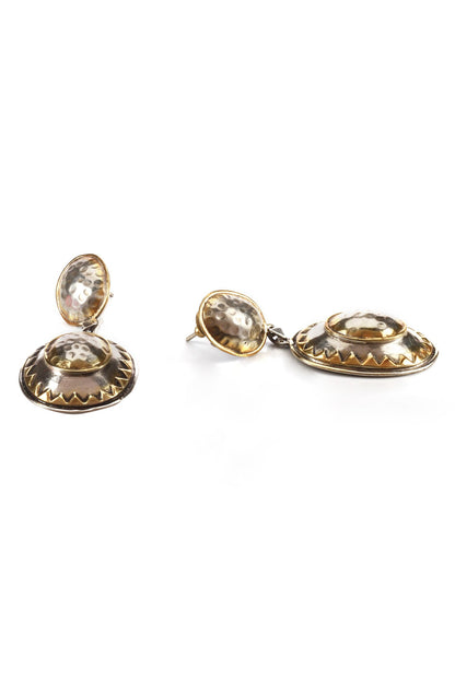 Oval Stark Hammered Earrings 