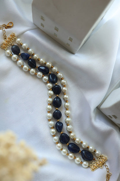 Natural Stone Pearl Choker 