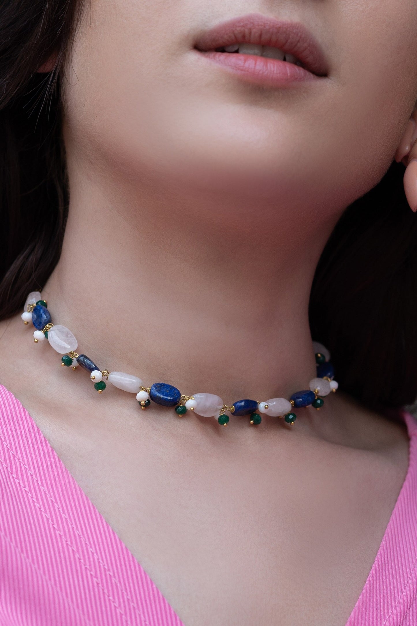 Natural Stone Bead Choker 