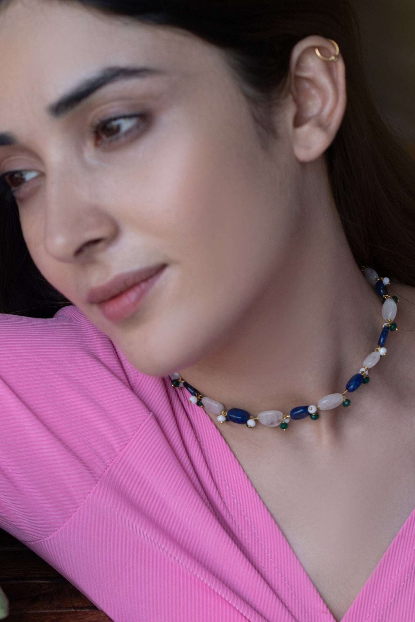 Natural Stone Bead Choker 