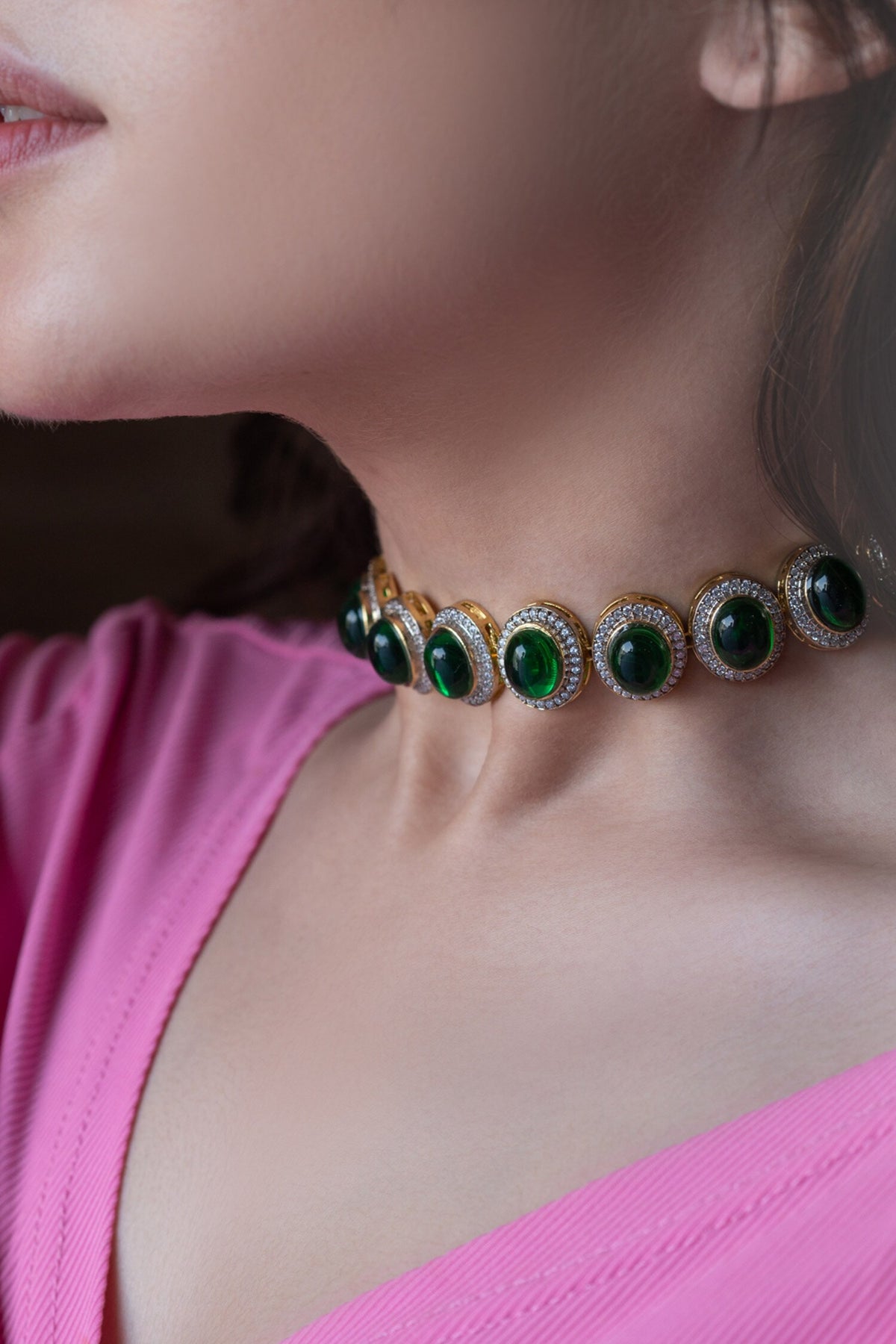 Crystal Cubic Zirconia Embellished Choker 