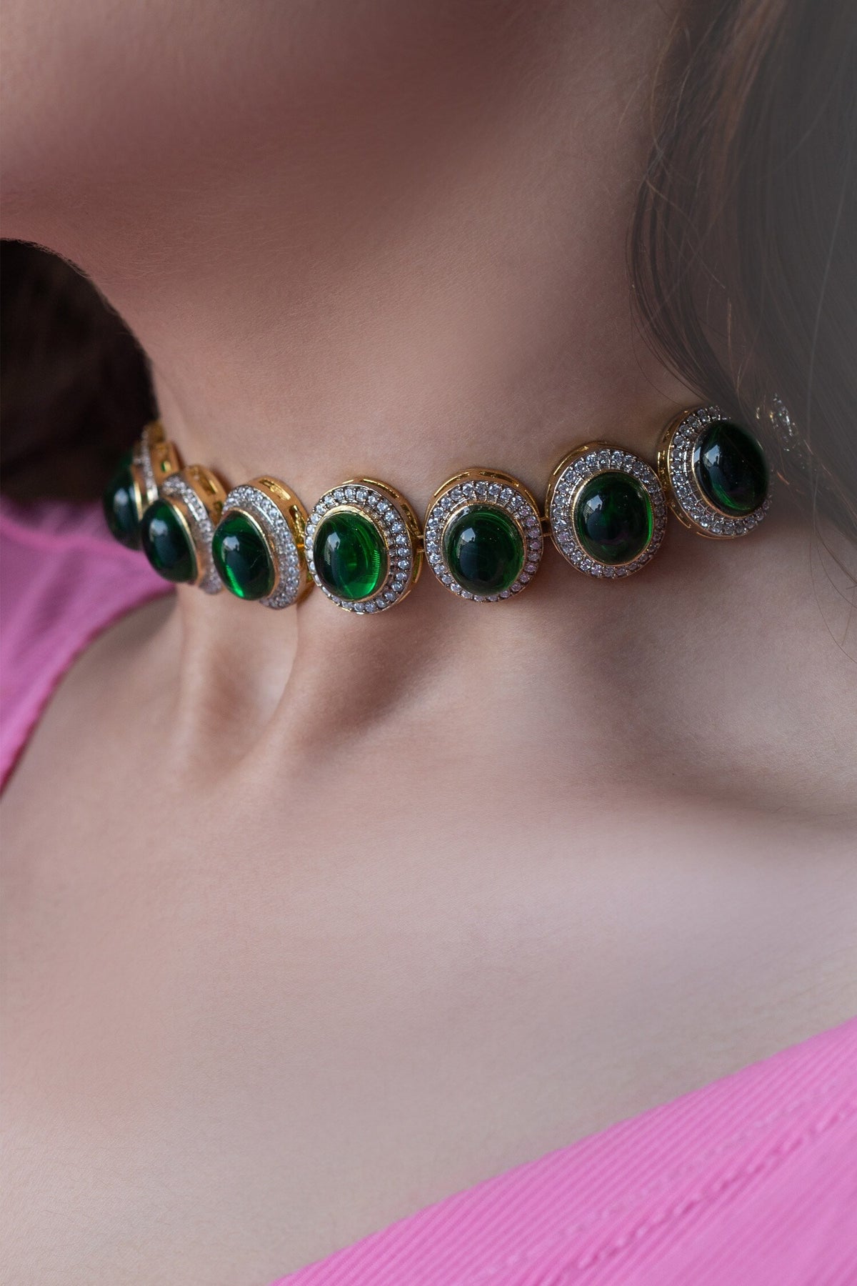 Crystal Cubic Zirconia Embellished Choker 