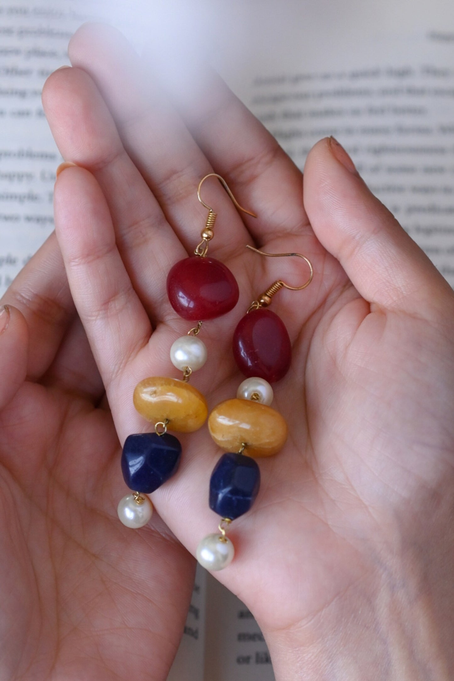 Natural Stone Drop Earrings 