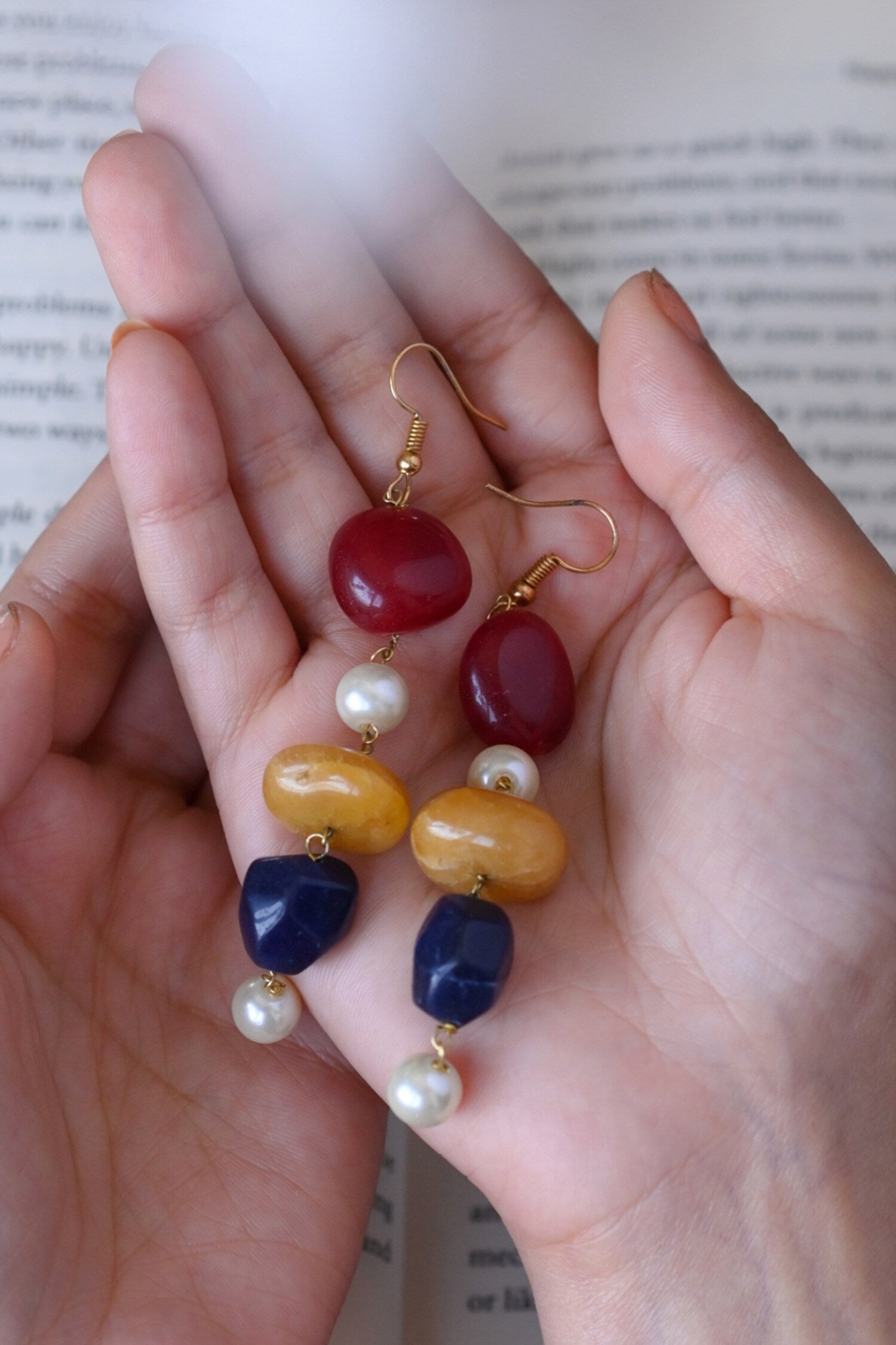 Natural Stone Drop Earrings 