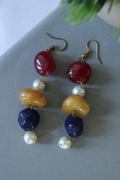 Natural Stone Drop Earrings 