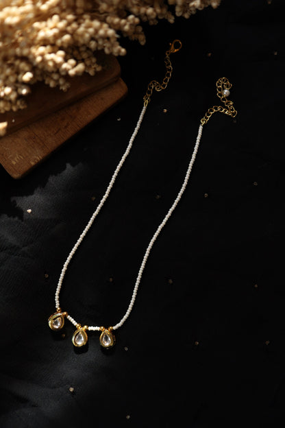Teardrop Kundan Pearl Necklace 