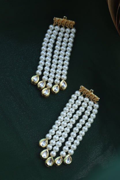 Misty Pearl Tassel Dangler Earrings 