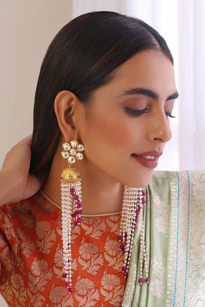 Chandelier Furl Jhumka Earrings 