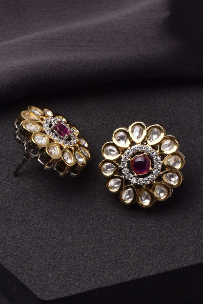 Breezy Floret Polki Stud Earrings 