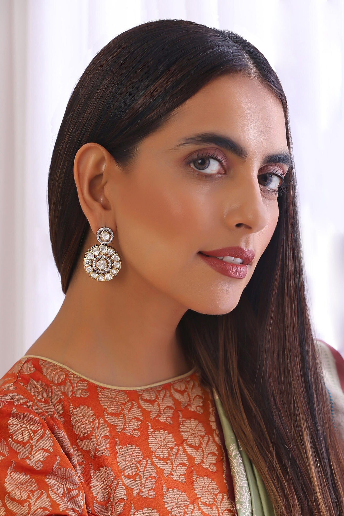 Lisa Trellis Polki Earrings 