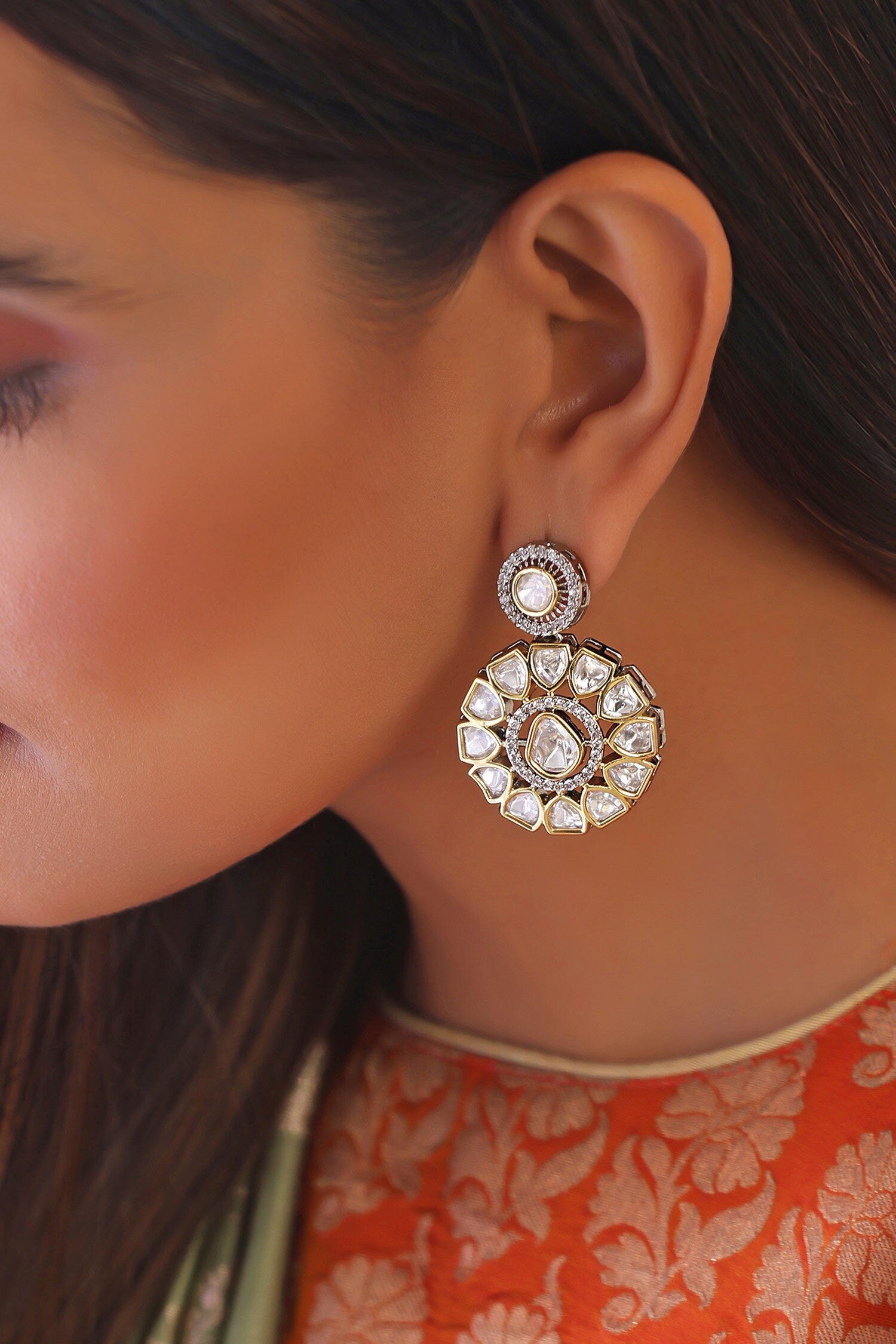 Lisa Trellis Polki Earrings 
