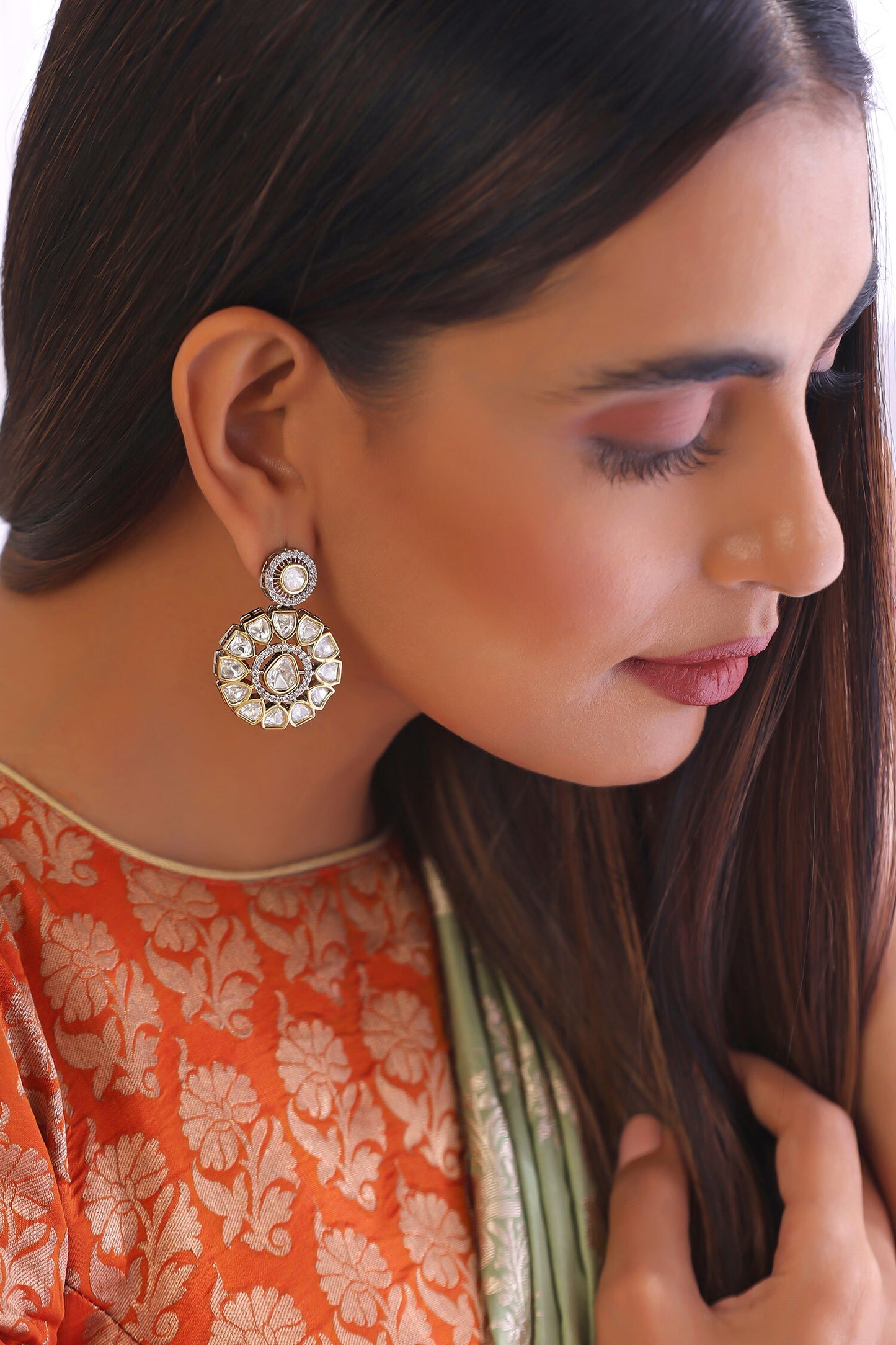 Lisa Trellis Polki Earrings 