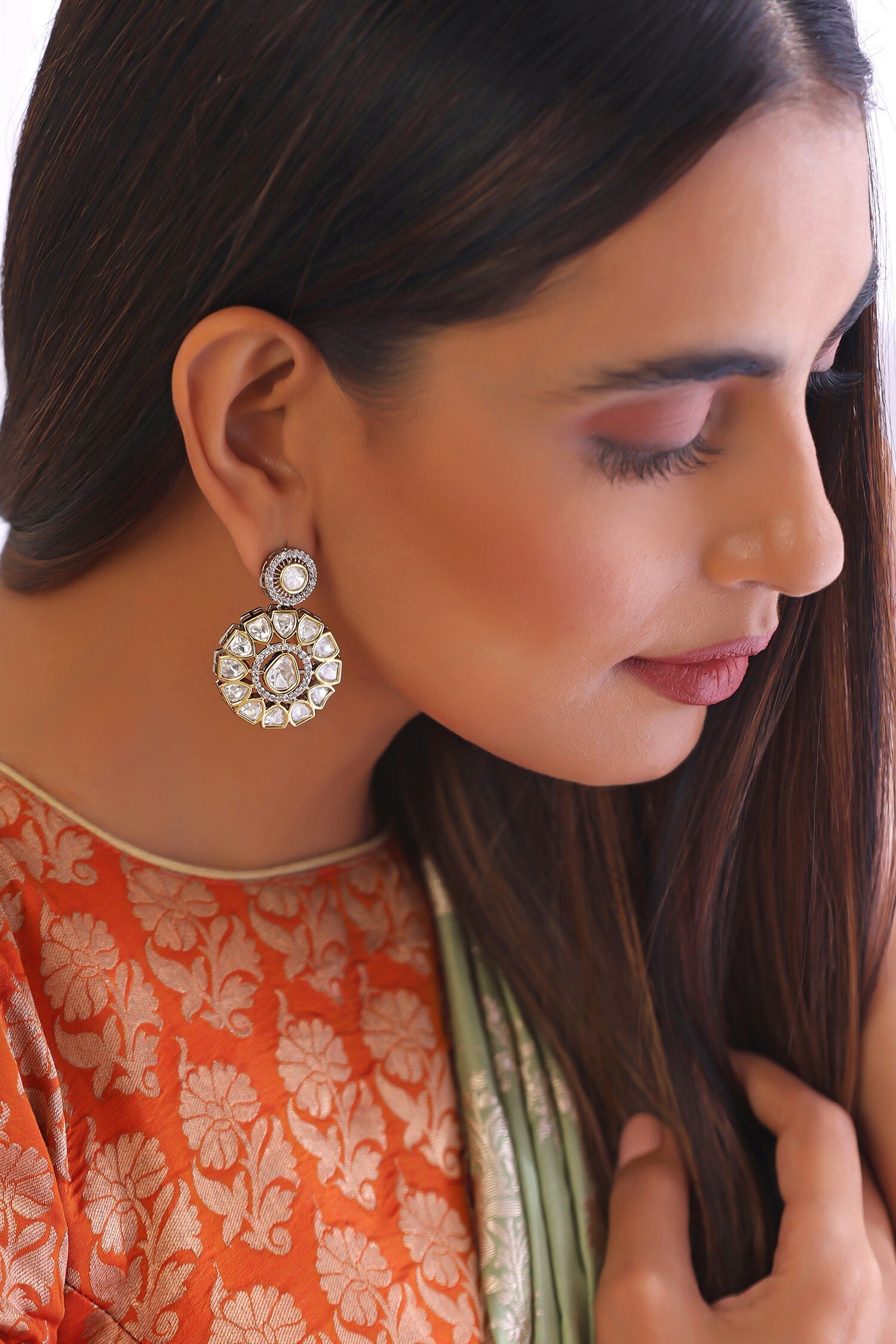Lisa Trellis Polki Earrings 