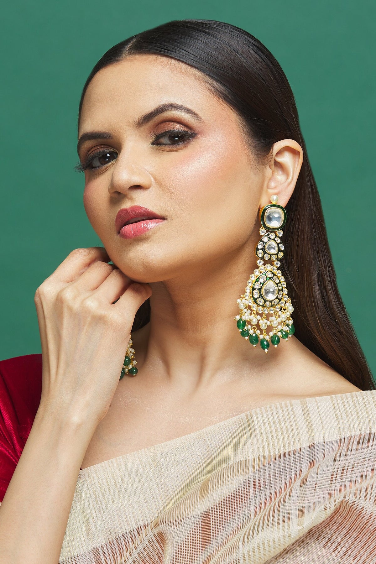 Kundan Embellished Dangler Earrings 