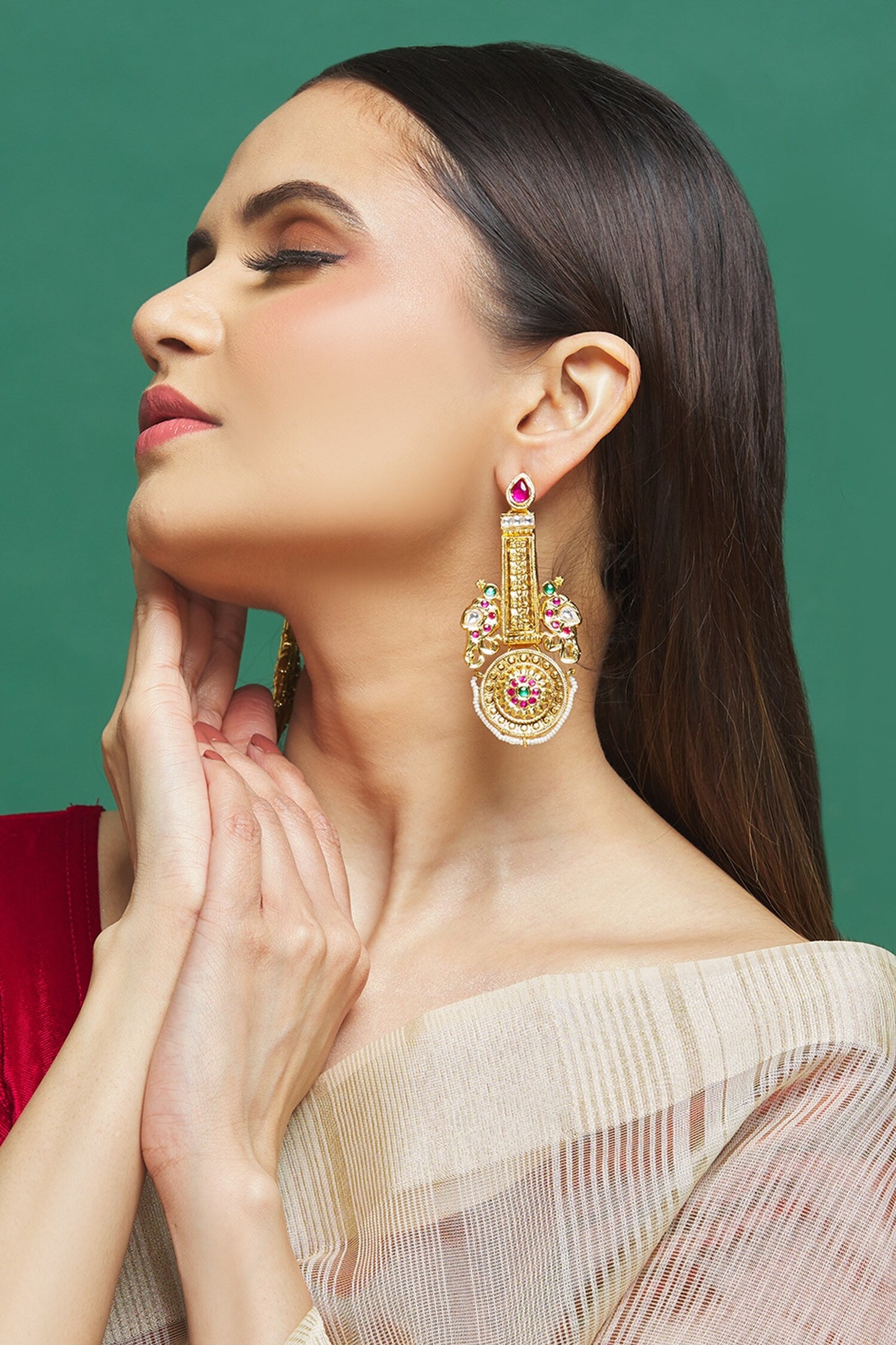 Peacock Design Dangler Earrings 