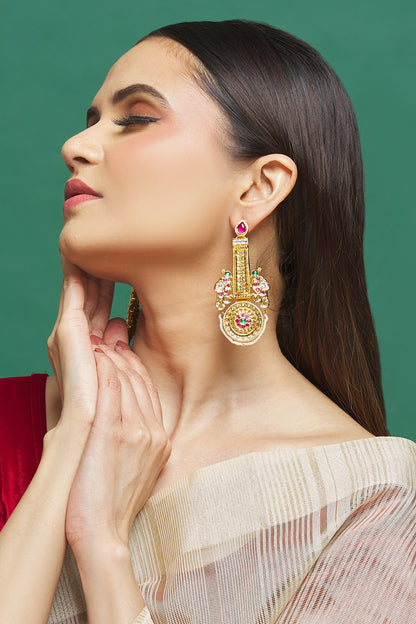 Peacock Design Dangler Earrings 