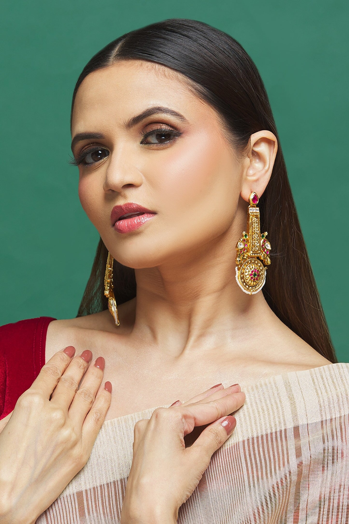 Peacock Design Dangler Earrings 