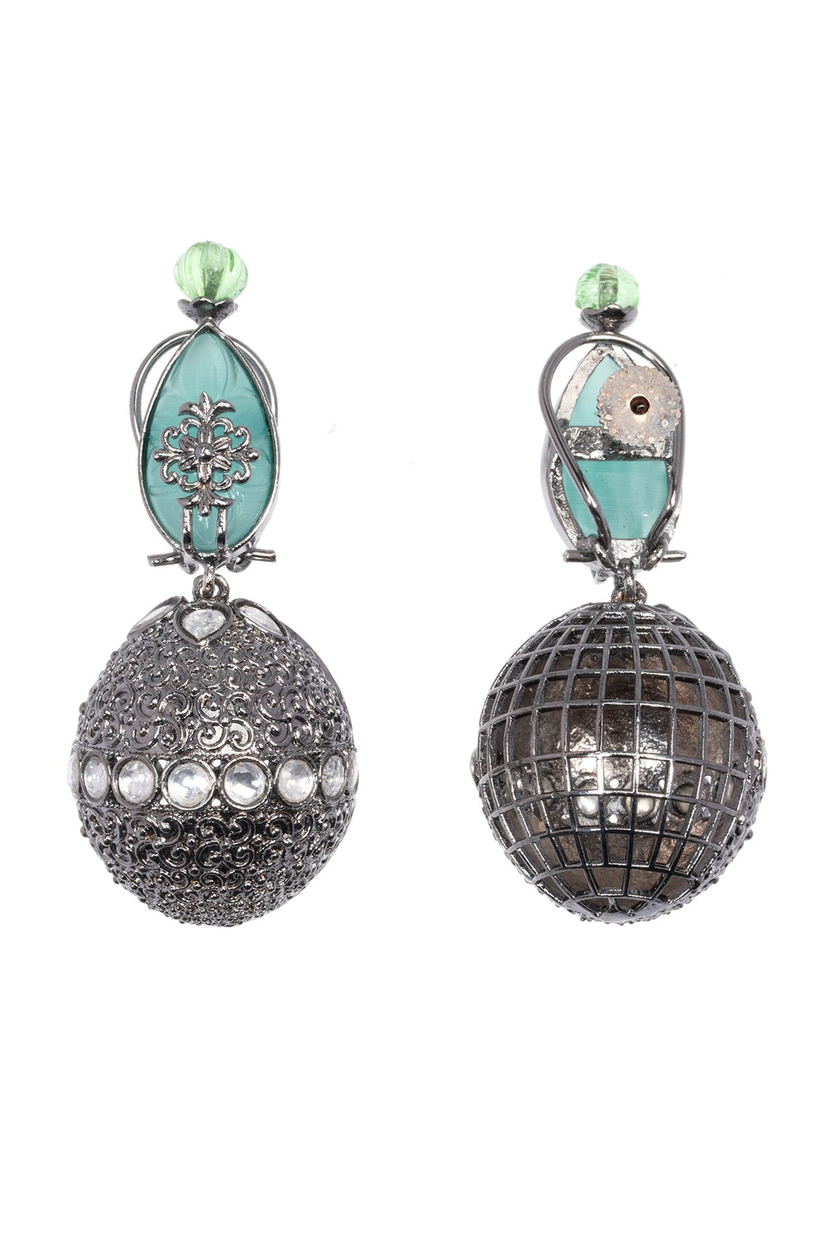 Aqua Noir Elegance Stone Drop Earrings 