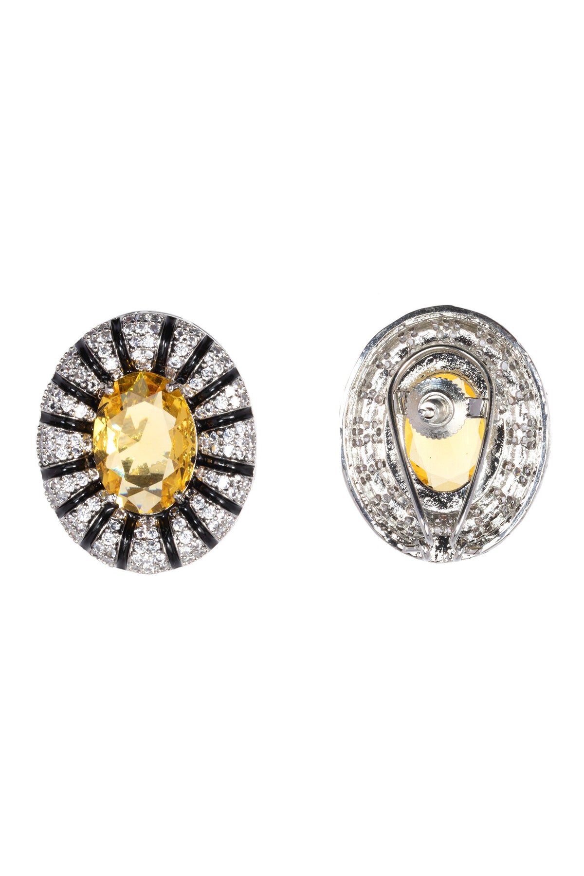 Citrine Aura Stone Encrusted Studs 