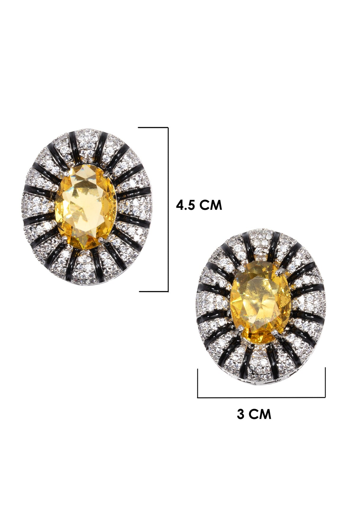 Citrine Aura Stone Encrusted Studs 