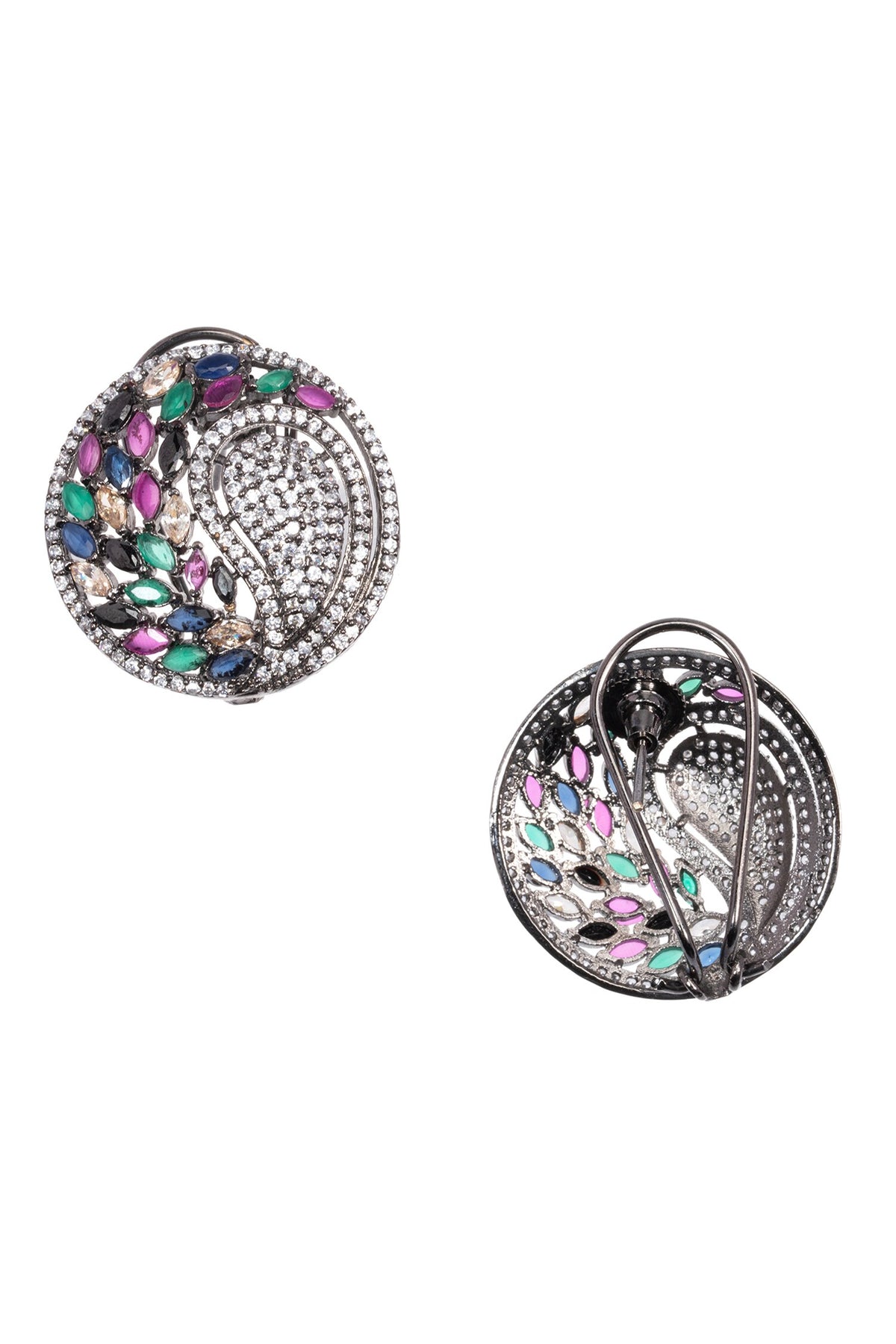 Forest Mossy Stone Encrusted Earrings 