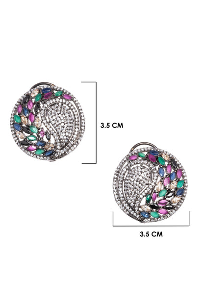 Forest Mossy Stone Encrusted Earrings 