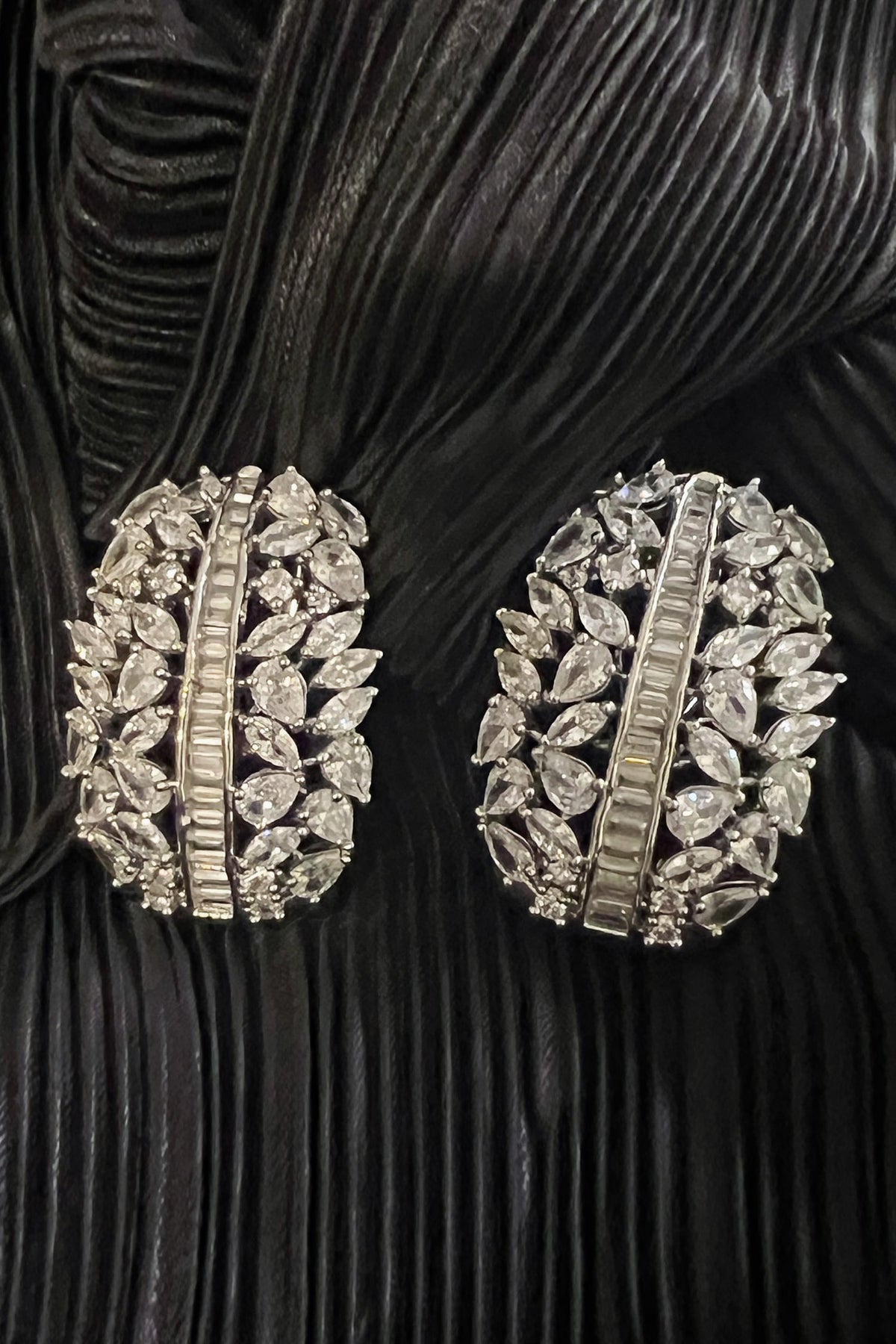 Queens Cascade Faux Diamond Embellished Earrings 