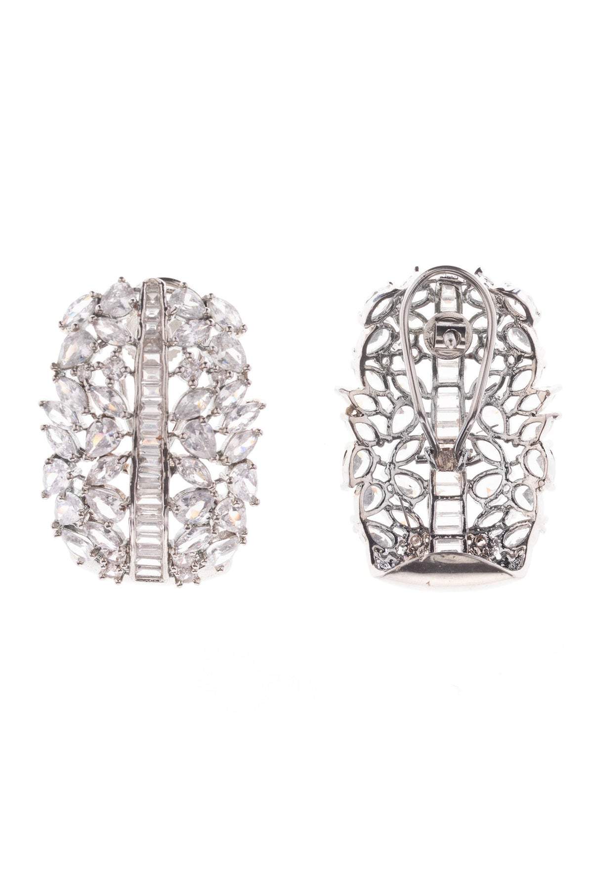 Queens Cascade Faux Diamond Embellished Earrings 